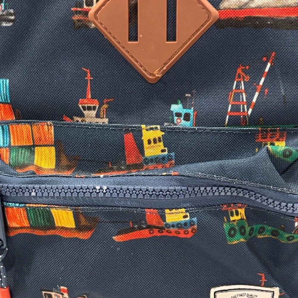 Herschel Supply Co. Kids' Heritage Navy Backpack with Colorful Tug Boat Print